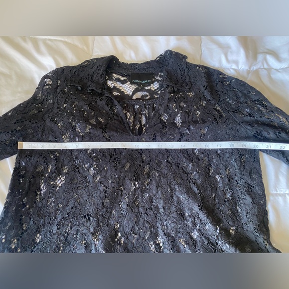 Cynthia Rowley Black Lace Long Sleeve Top Size 4 - Picture 14 of 16